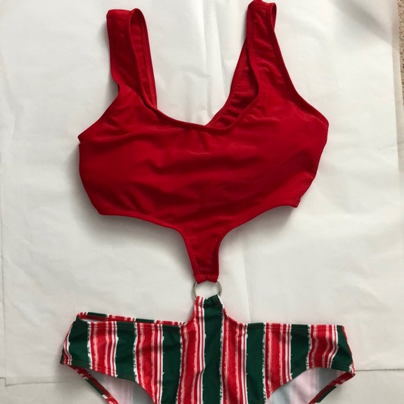 Zaful Christmas one piece swimsuit - Picture 1 of 4